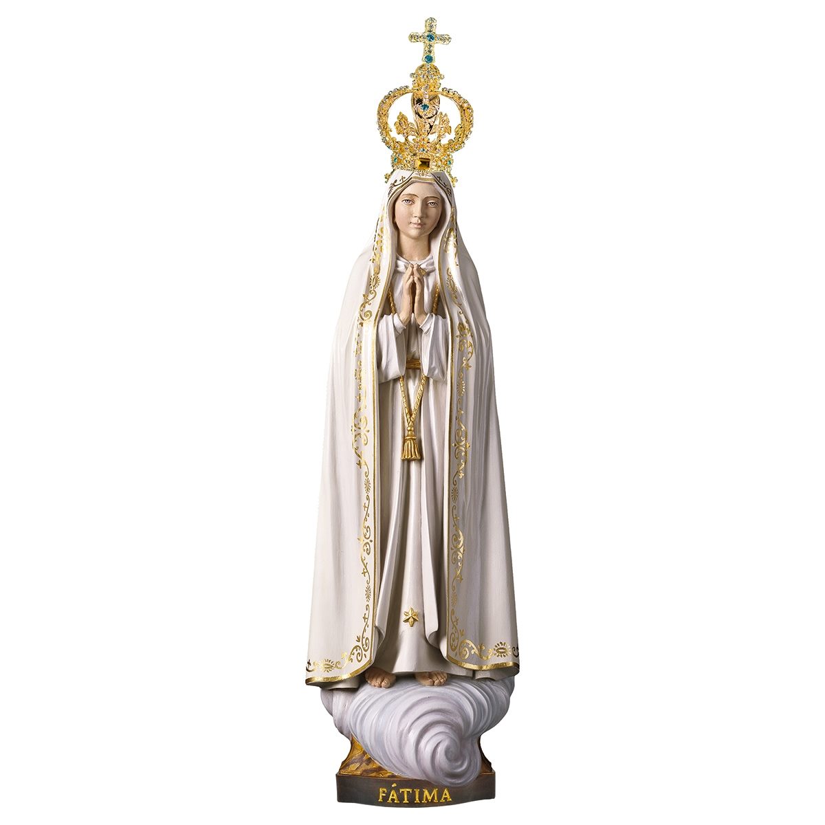 Our Lady of Fatima Capelinha with Metal Crown Statue | Multiple Sizes & Finishes