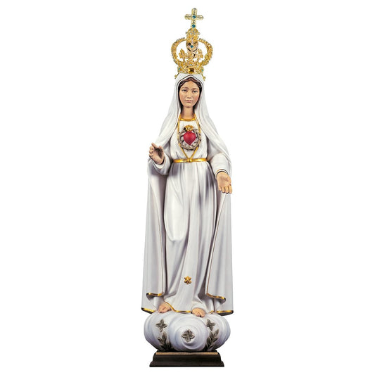 Sacred Heart of Mary with Brass Crown Statue | Multiple Sizes & Finishes