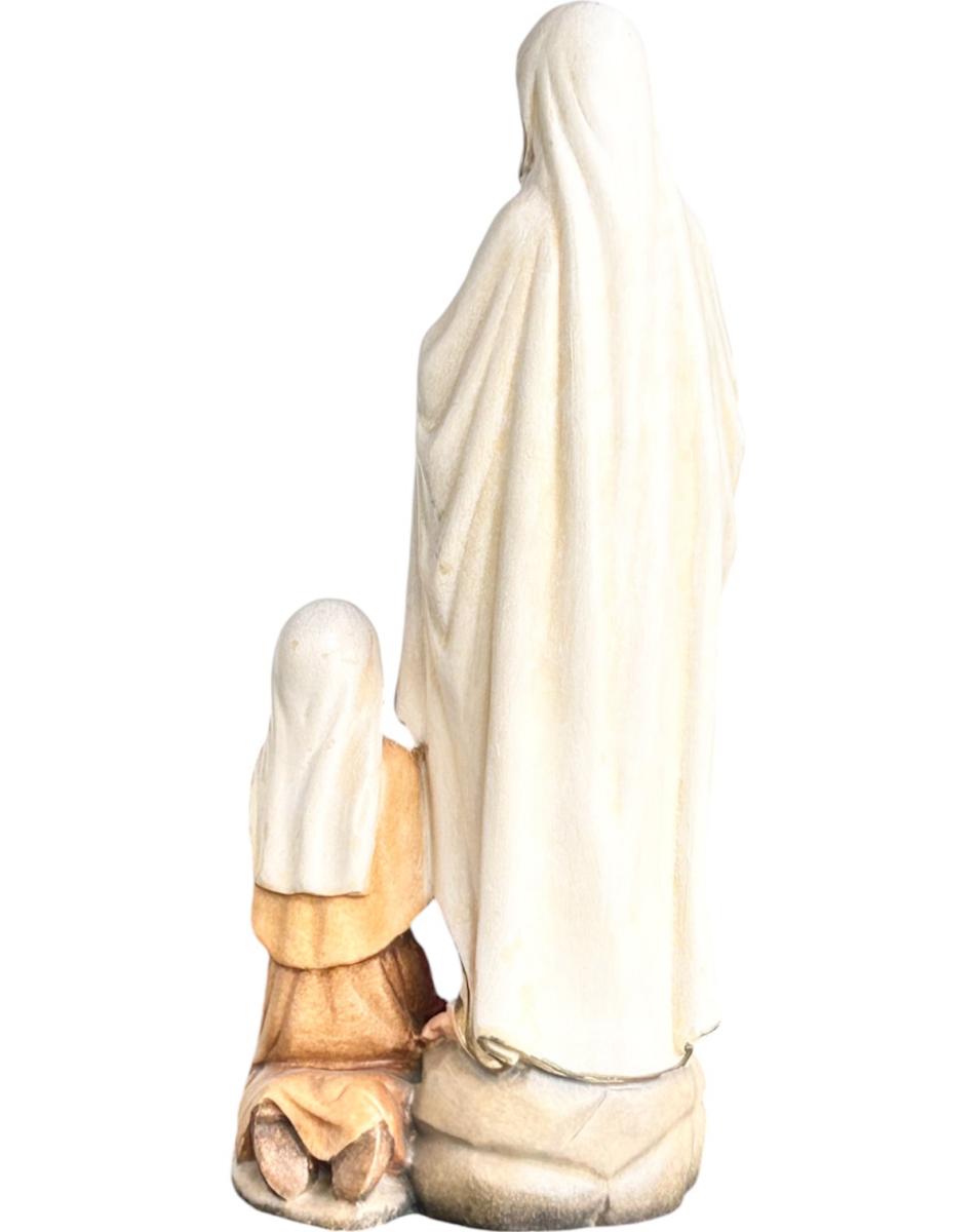 Exquisite Hand-Carved Wooden Our Lady of Lourdes Bernadette Statue Religious Decor