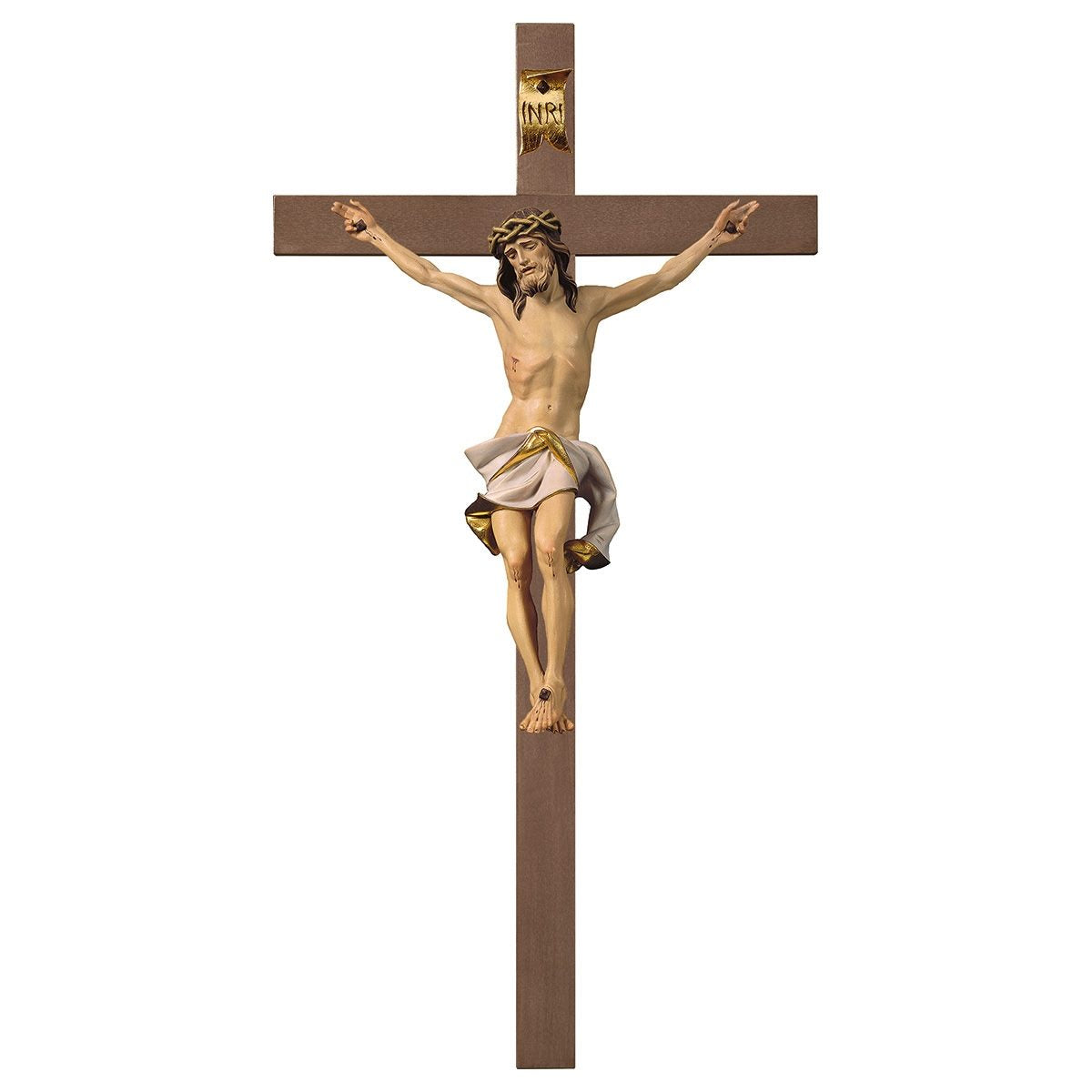 Nazarean Plain Wood Crucifix | Multiple Sizes & Colors