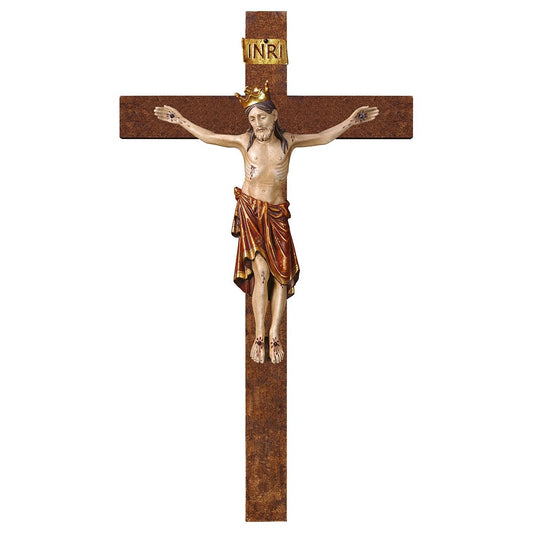 Romanic Straight Crucifix with Crown | Multiple Sizes
