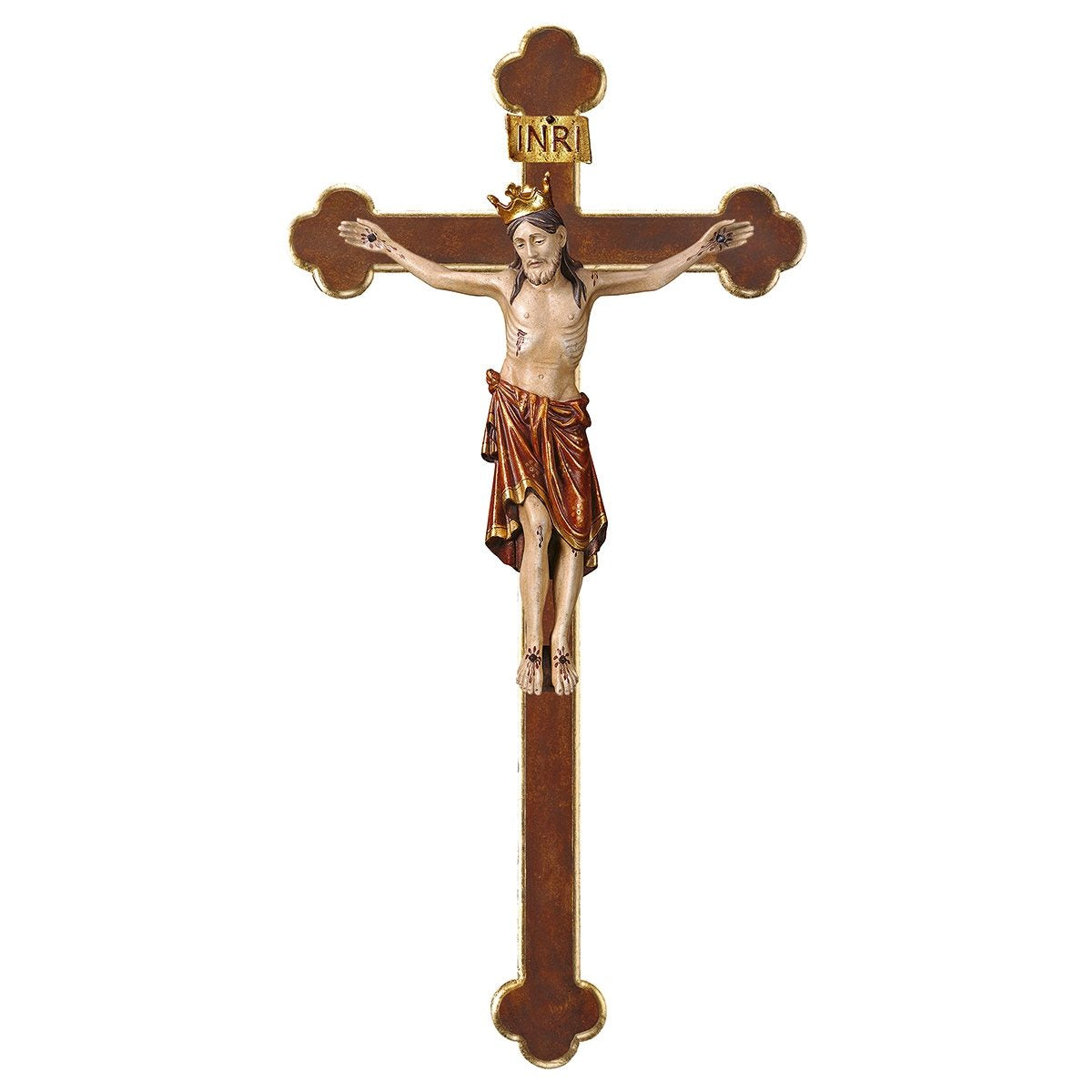 Romanic Baroque Crucifix with Crown | Multiple Sizes