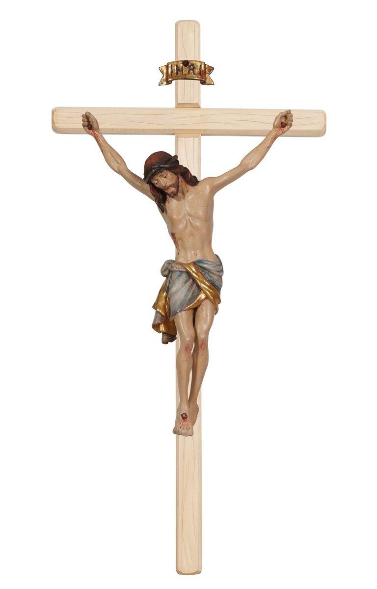 Siena Light Stained Straight Crucifix | Multiple Sizes & Colors/Finishes