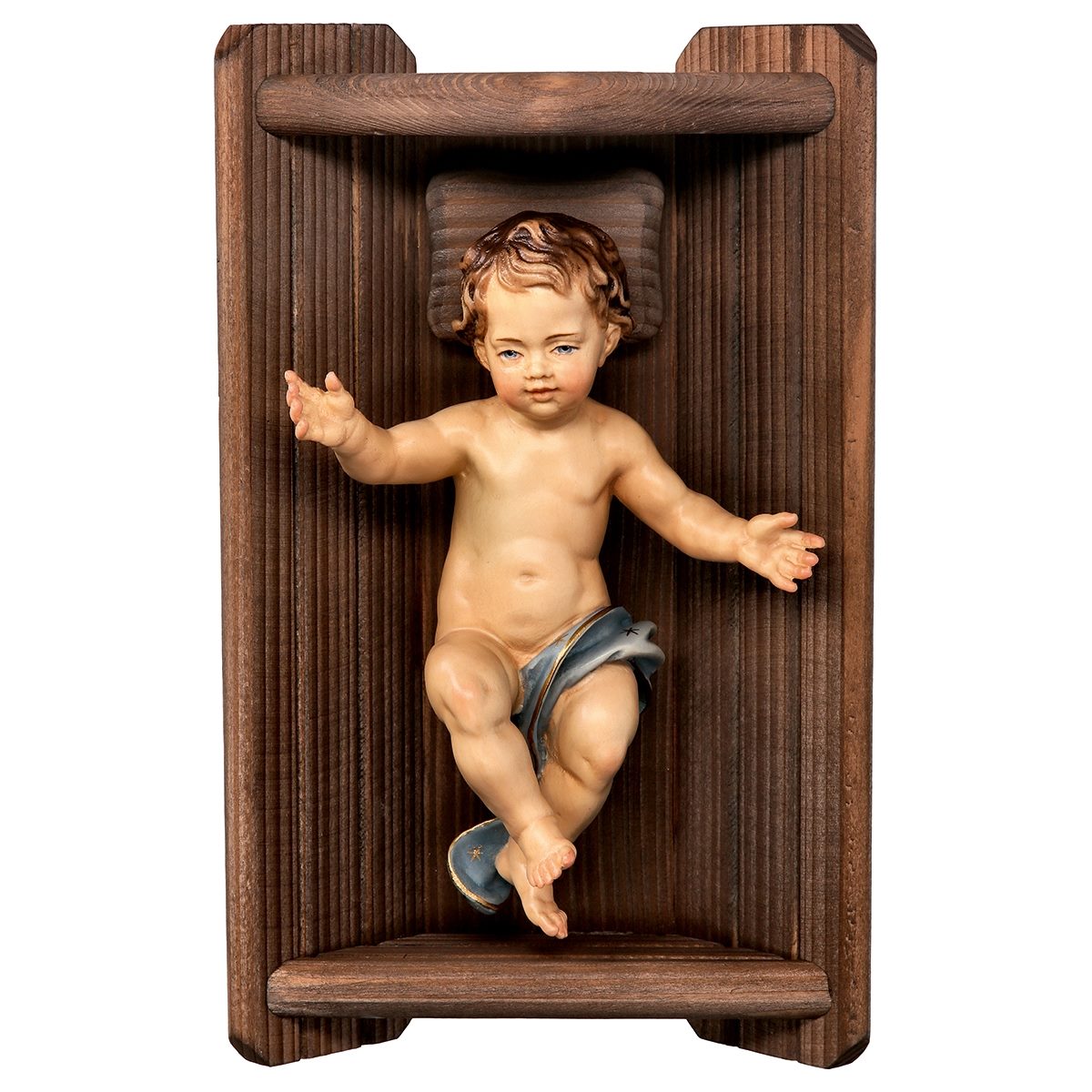Infant Jesus & Wood Manger | 2 Pieces | Multiple Sizes