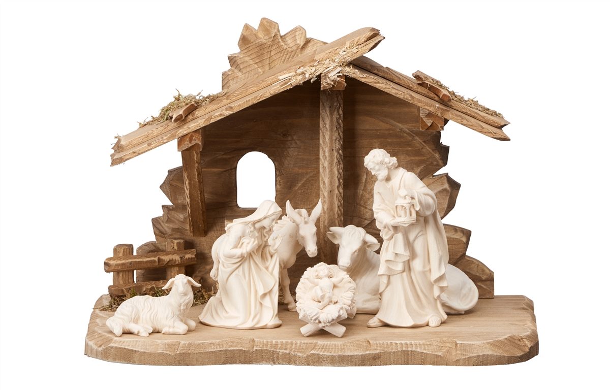 8-Piece Kostner "Tyrol Stable" Nativity | Multiple Sizes & Finishes
