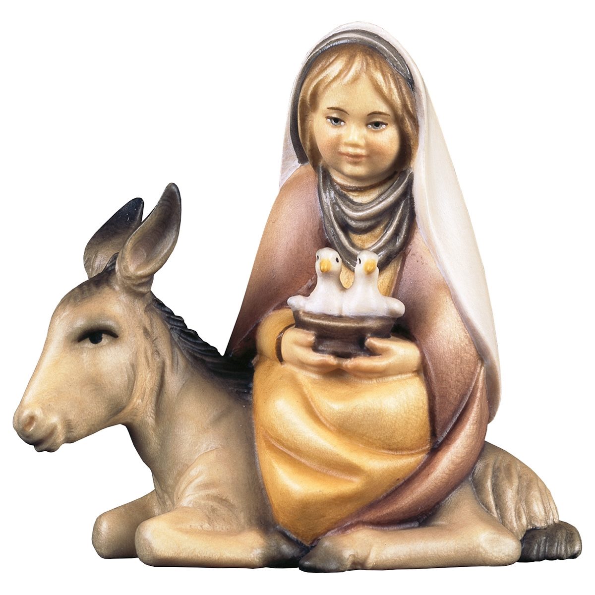 Girl with Doves & Donkey | Comet Nativity | Multiple Sizes & Finishes