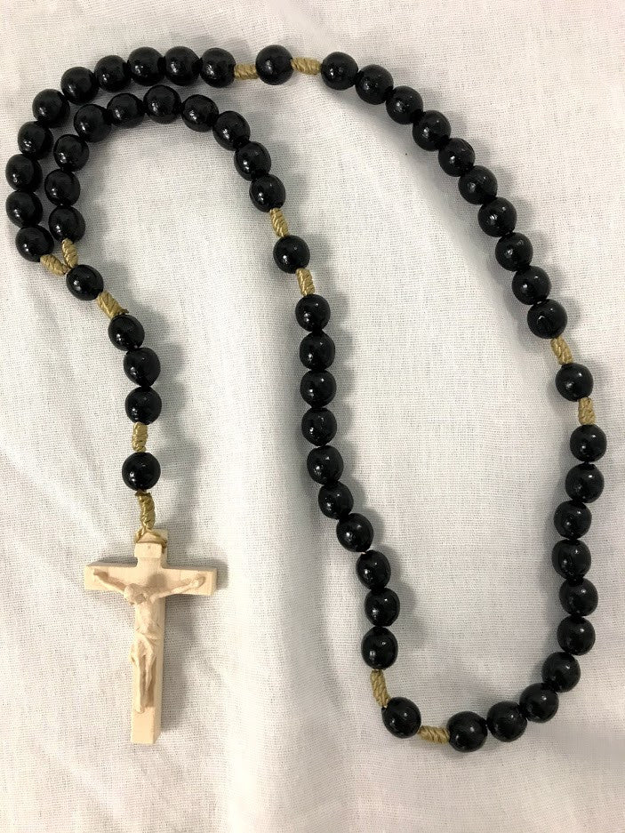 Black Wood Bead Rosary | 8mm Beads