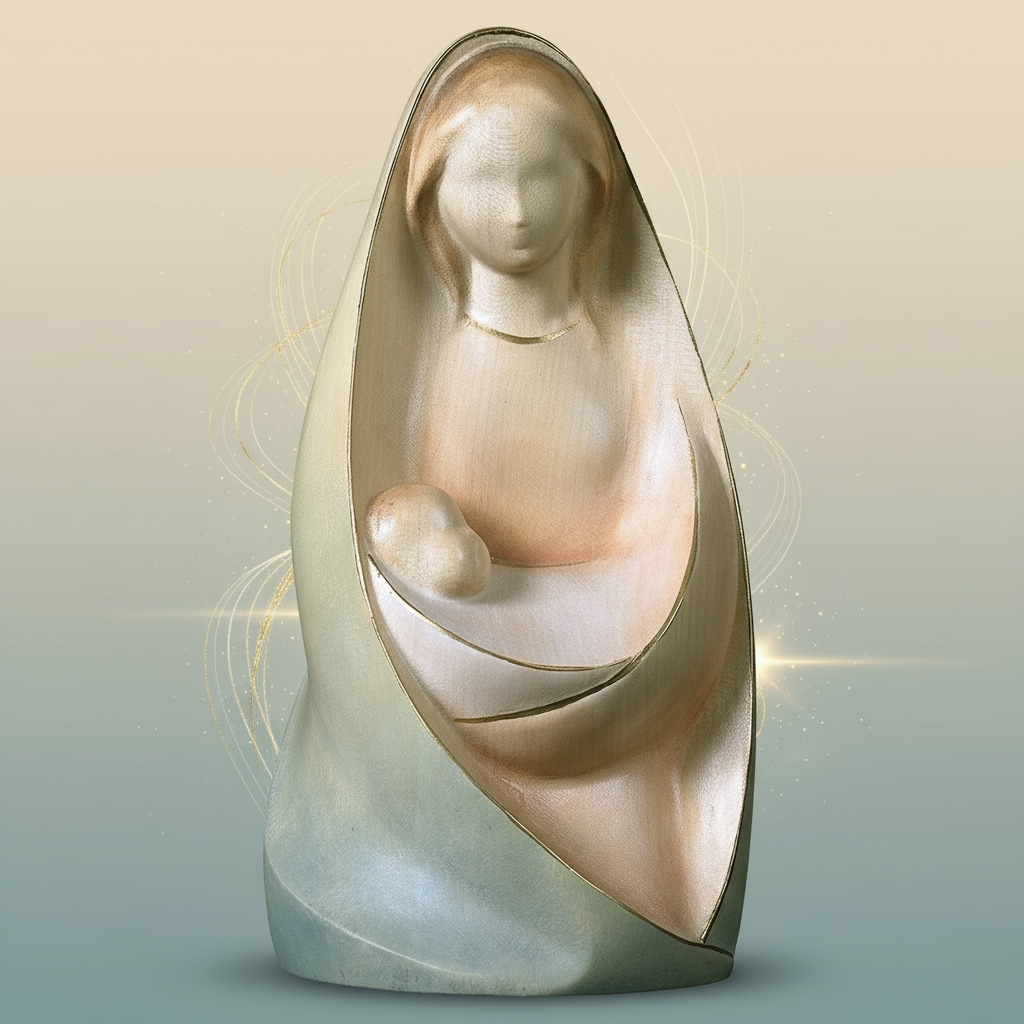 Enhanced Blessed Mother Sitting Statue