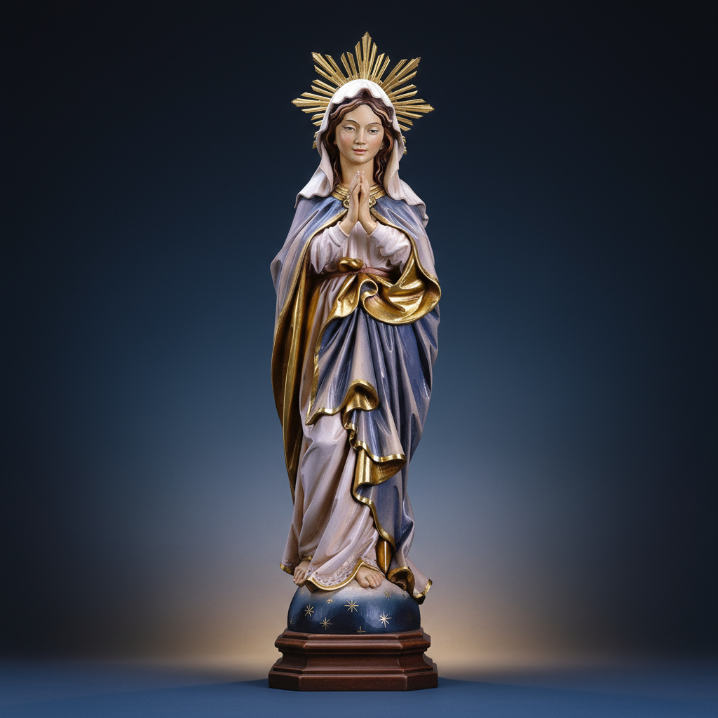 Enhanced Blessed Virgin Praying Statue