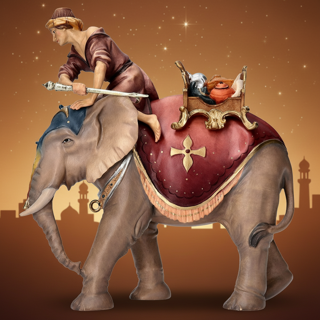 Enhanced Elephant with Saddle - Exotic Background