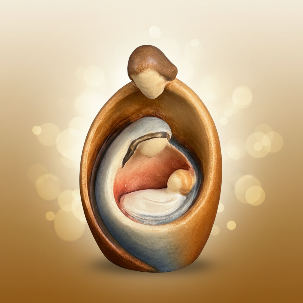 Enhanced Modern Holy Family Nativity Figure