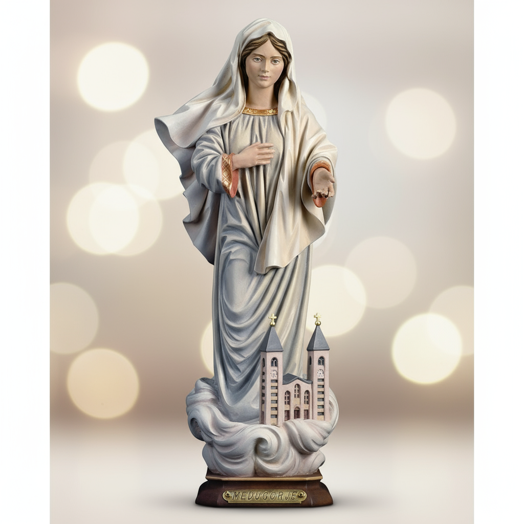 Enhanced Our Lady of Medjugorje with Church