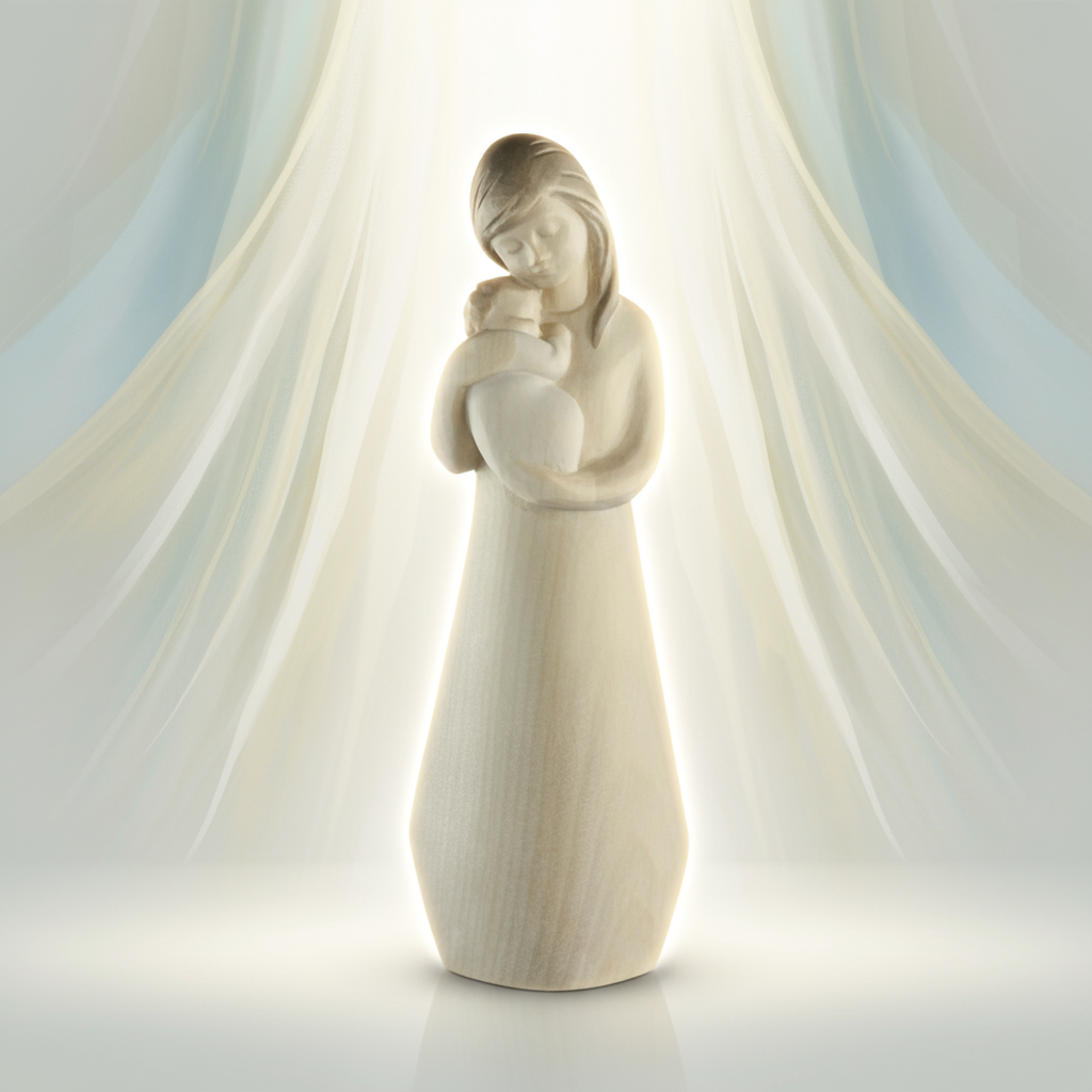 Enhanced Our Lady with Child Statue