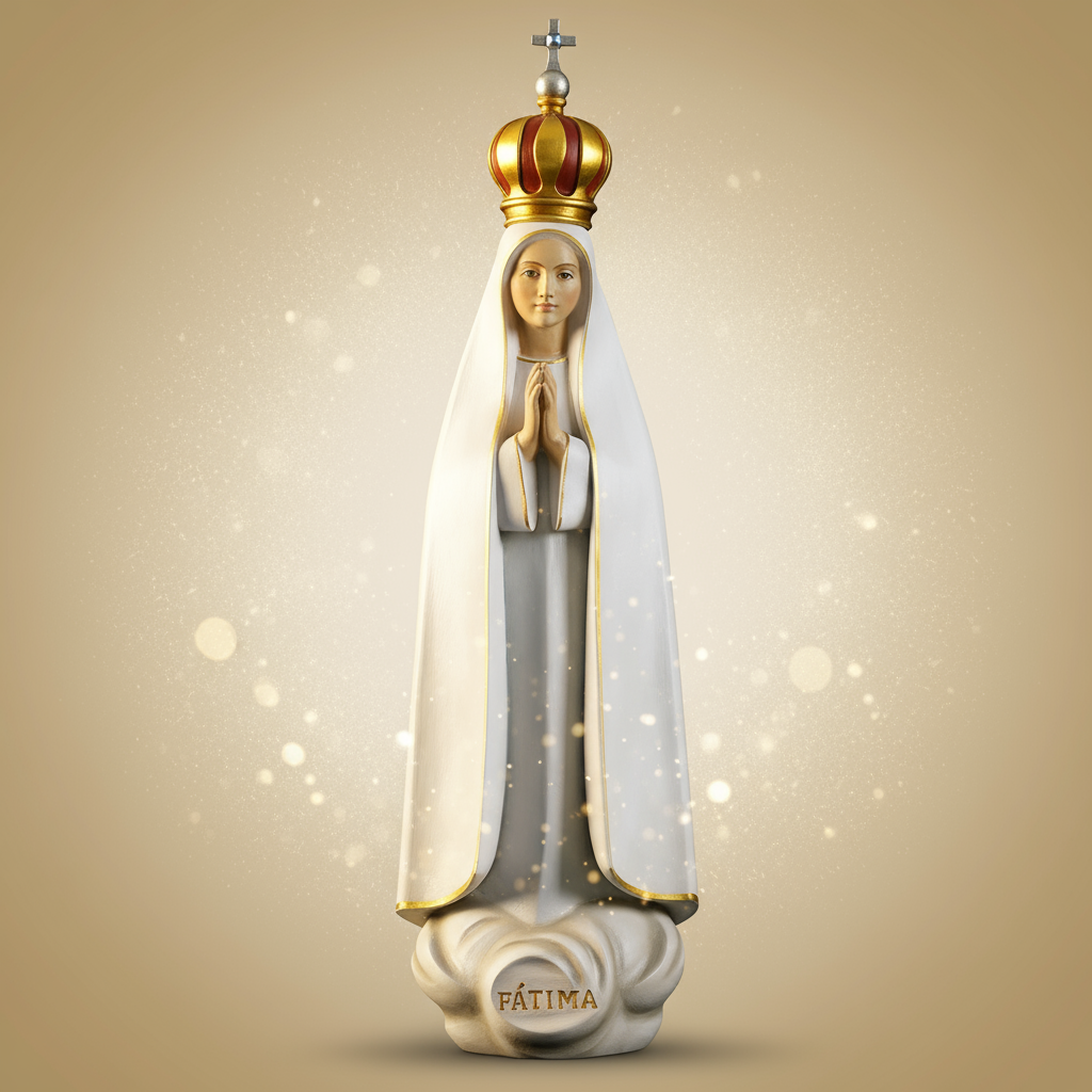 Enhanced Stylized Our Lady of Fatima Statue with Background