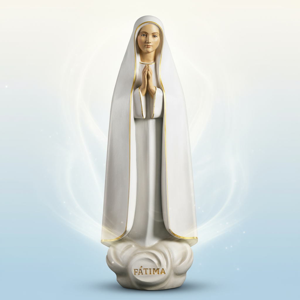 Enhanced Stylized Our Lady of Fatima Statue with Background