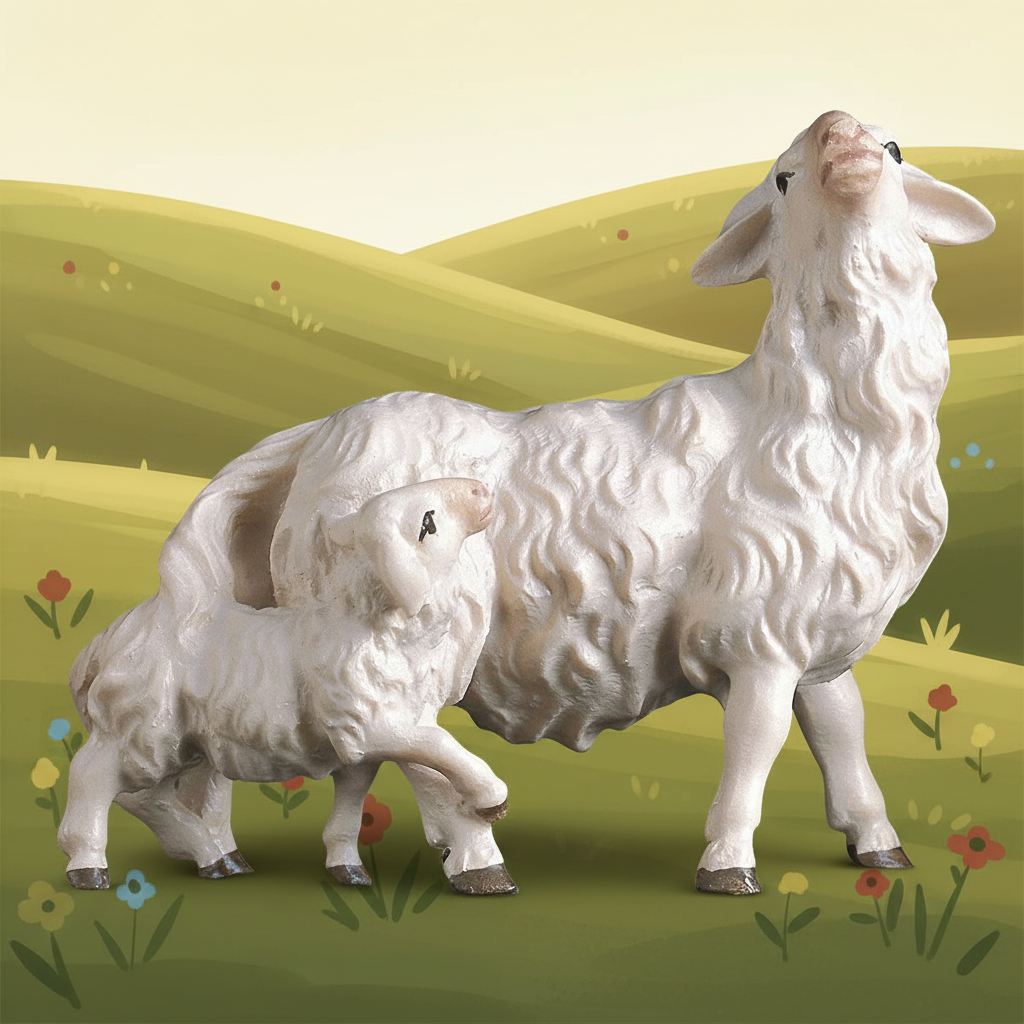 Pastoral Meadow - Sheep with Lamb