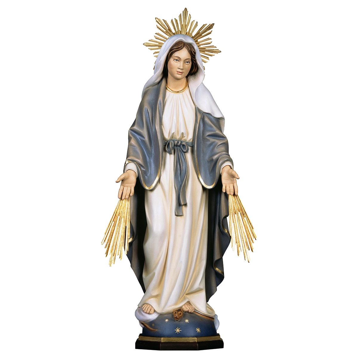 Our Lady of Grace with Rays and Halo Statue | Multiple Sizes & Finishes