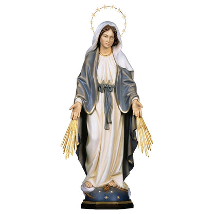 Our Lady of Grace with Rays and Brass Halo Statue | Multiple Sizes & Finishes