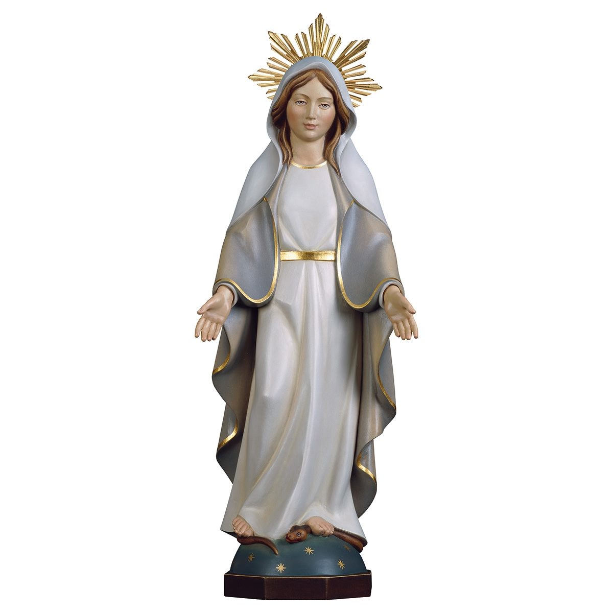 Modern Our Lady of Grace Statue with Halo | Multiple Sizes & Finishes