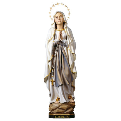Our Lady of Lourdes with Brass Halo Statue | Multiple Sizes & Finishes