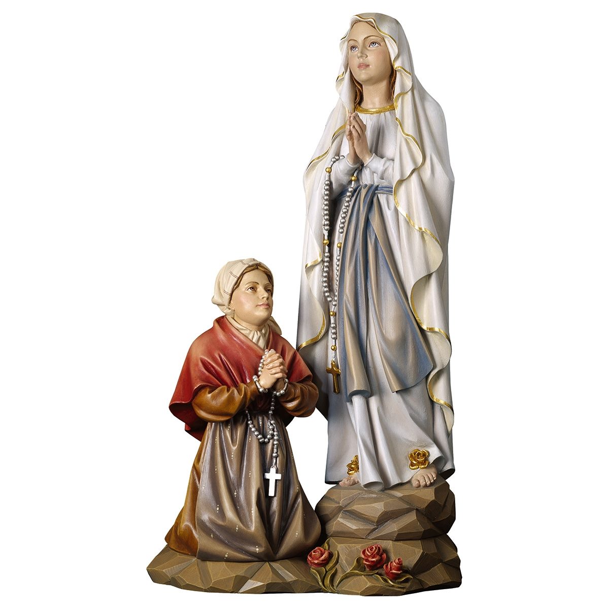 Our Lady of Lourdes & Saint Bernadette Apparition Statue | Multiple Sizes & Finishes