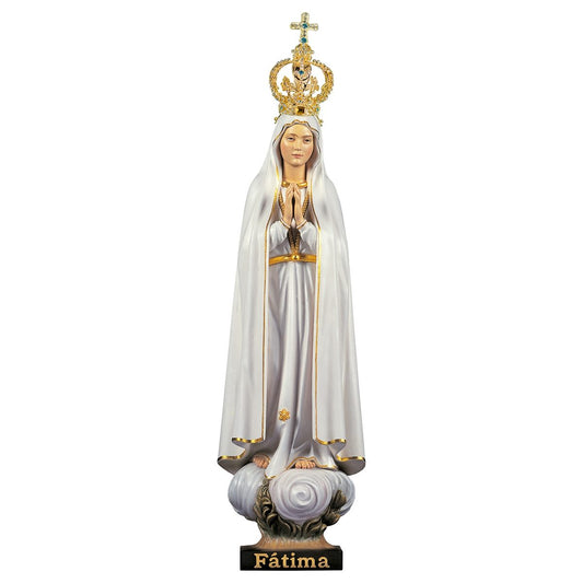 Our Lady of Fatima Pilgrim with Metal Crown Statue | Multiple Sizes & Finishes