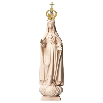 Sacred Heart of Mary with Brass Crown Statue | Multiple Sizes & Finishes