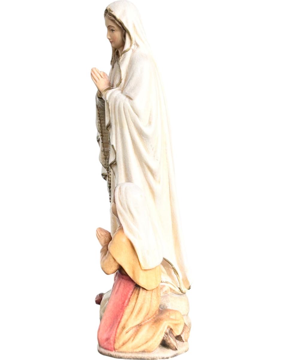 Exquisite Hand-Carved Wooden Our Lady of Lourdes Bernadette Statue Religious Decor