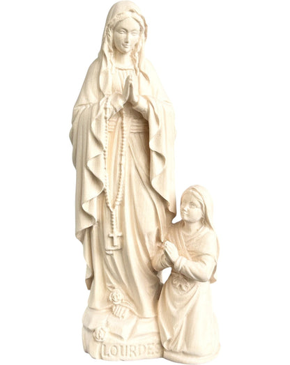 Exquisite Hand-Carved Wooden Our Lady of Lourdes Bernadette Statue Religious Decor