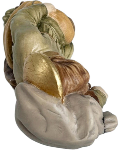 Exquisite Hand-Carved Sleeping Saint Joseph Wood Religious Statue - Italian Sacred Art