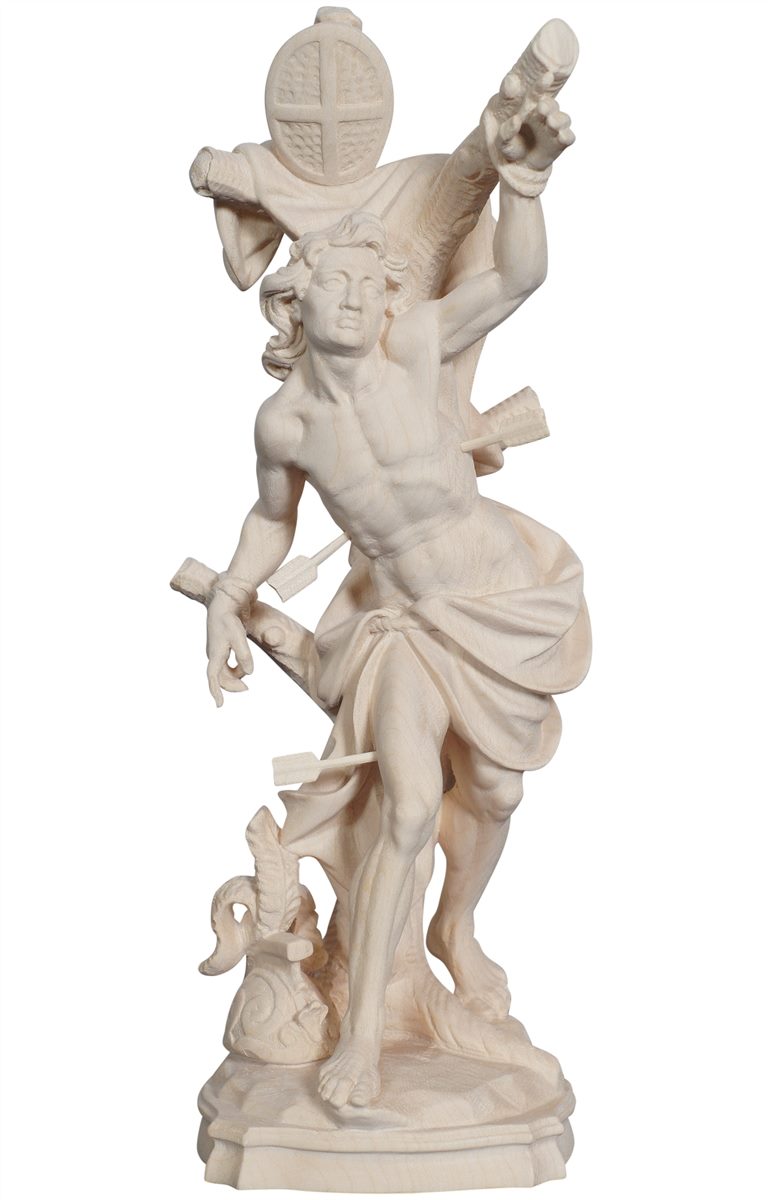 PEMA Hand-Carved St. Sebastian Wooden Statue - Multiple Sizes & Finishes