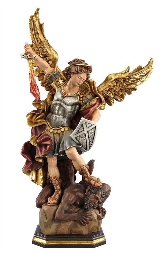 St. Michael the Archangel Italian wood statue by PEMA Val Gardena