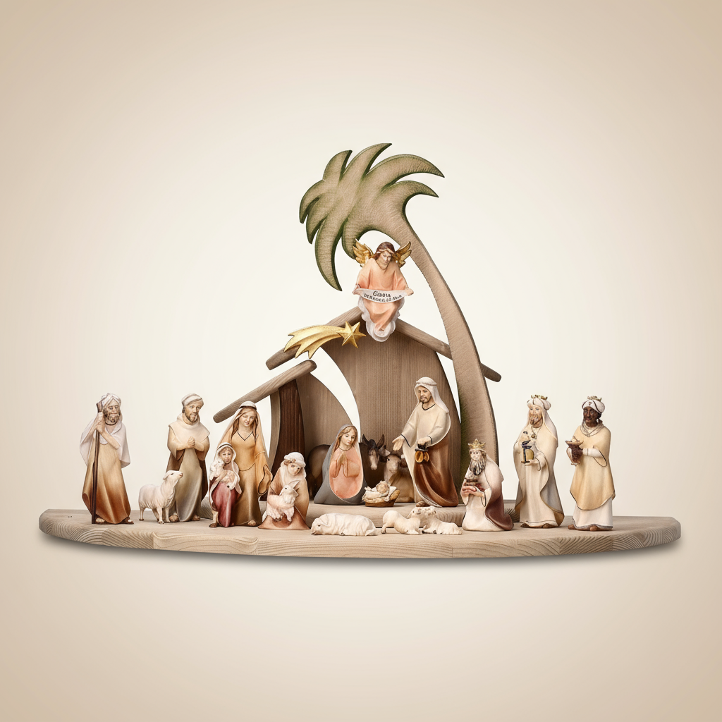 22-Piece Comet Nativity with Neutral Background