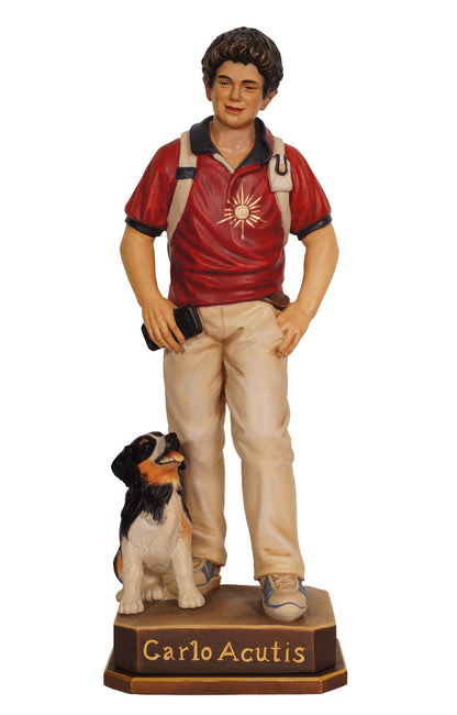 St. Carlo Acutis with Dog | Multiple Sizes