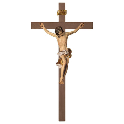 Baroque Plain Wood Crucifix | Multiple Sizes & Colors