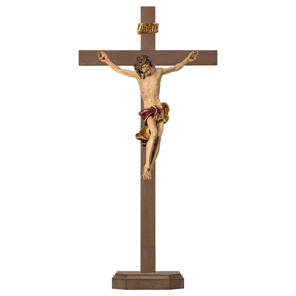 Baroque Pedestal Crucifix | Multiple Sizes & Colors