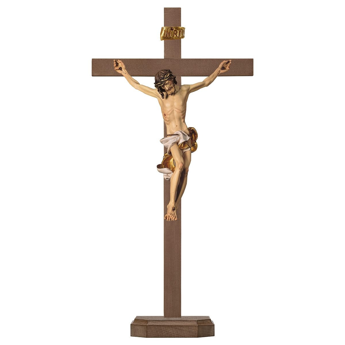Baroque Pedestal Crucifix | Multiple Sizes & Colors