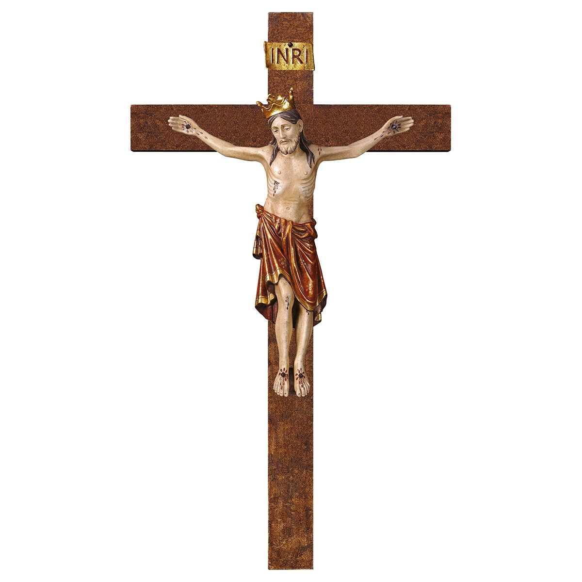Romanic Straight Crucifix with Crown | Multiple Sizes