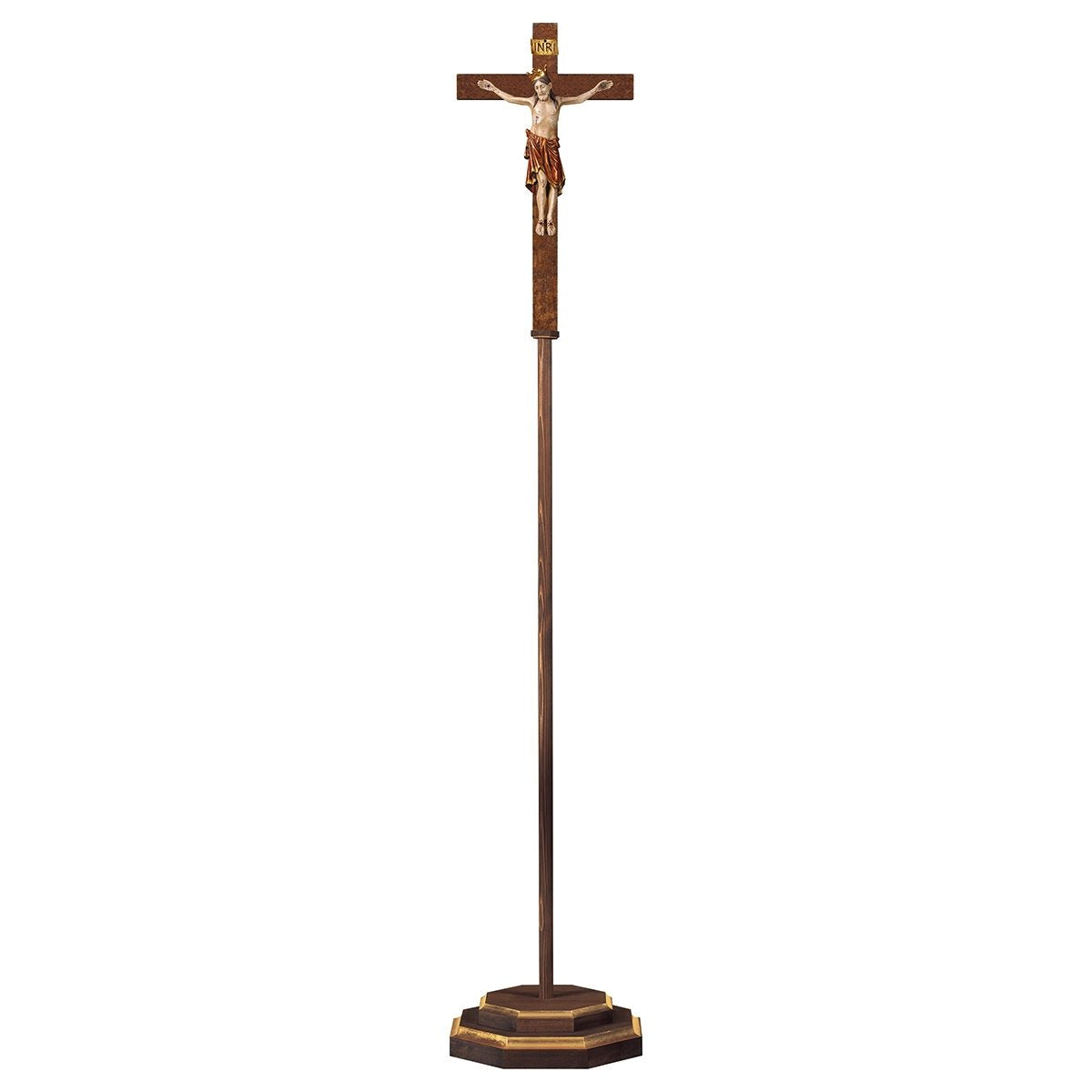 Romanic Processional Crucifix with Crown | Multiple Sizes