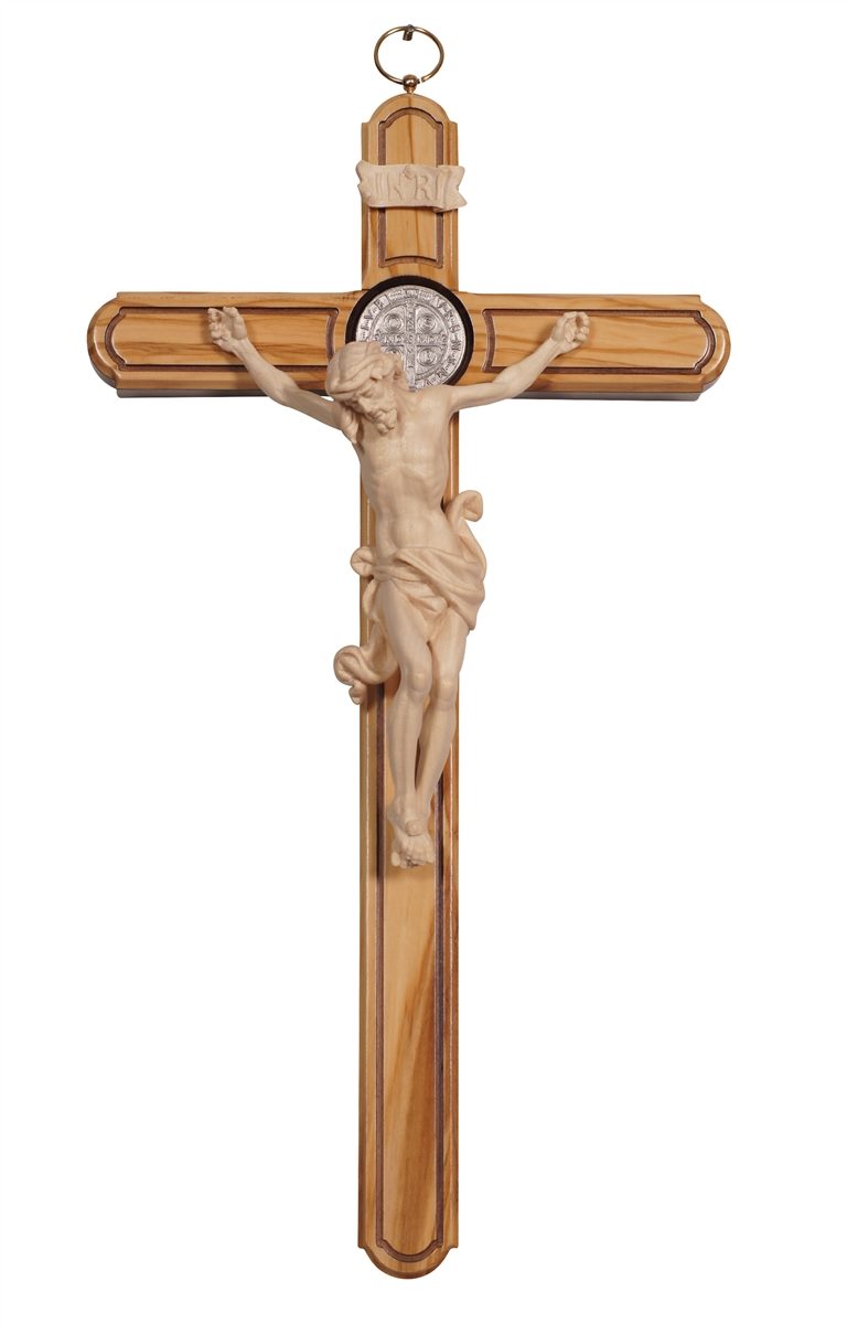 Leonardo Olive Wood Saint Benedict Crucifix | Multiple Finishes
