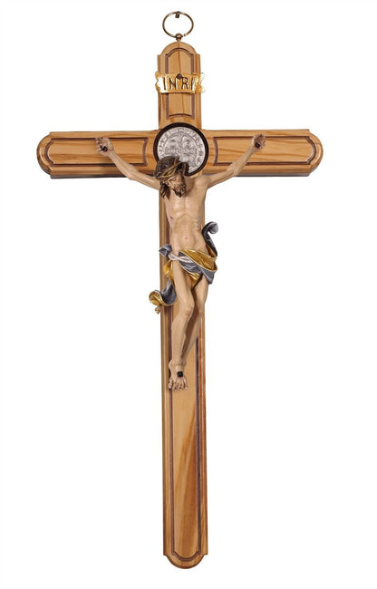Leonardo Olive Wood Saint Benedict Crucifix | Multiple Finishes