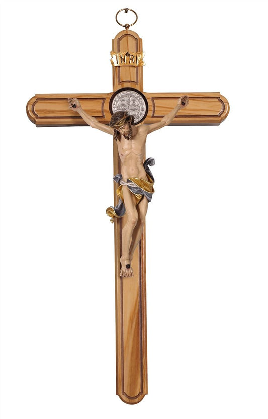 Leonardo Olive Wood Saint Benedict Crucifix | Multiple Finishes