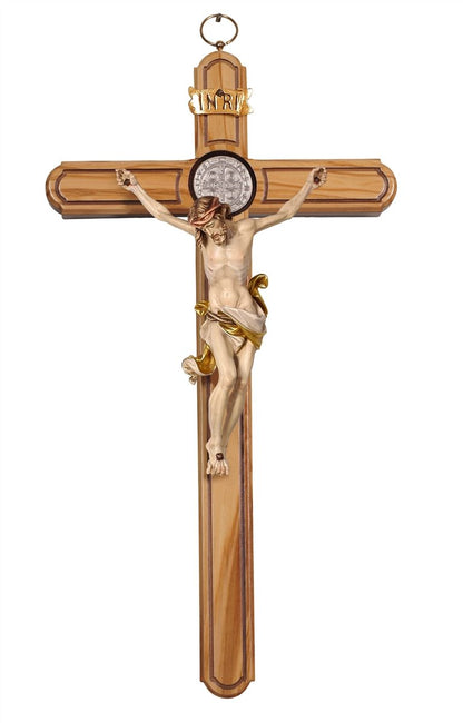 Leonardo Olive Wood Saint Benedict Crucifix | Multiple Finishes
