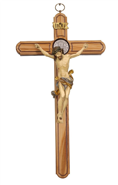 Leonardo Olive Wood Saint Benedict Crucifix | Multiple Finishes