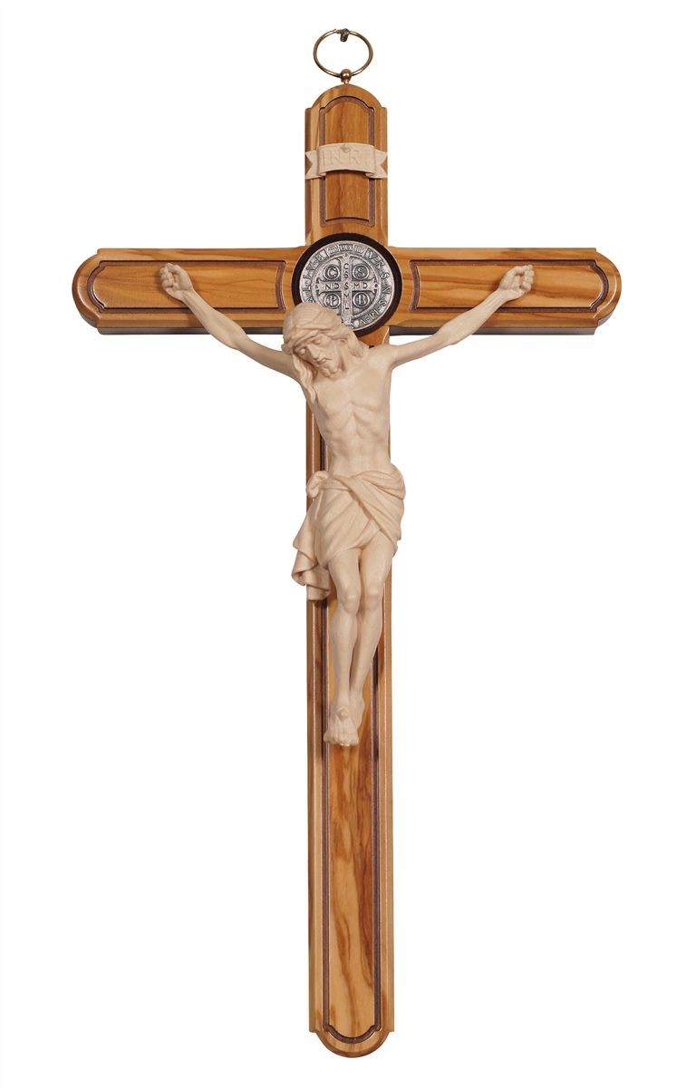 Siena Olive Wood Saint Benedict Crucifix | Multiple Finishes