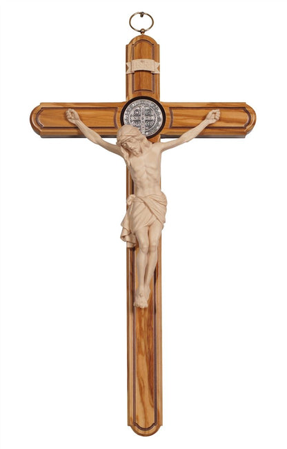 Siena Olive Wood Saint Benedict Crucifix | Multiple Finishes