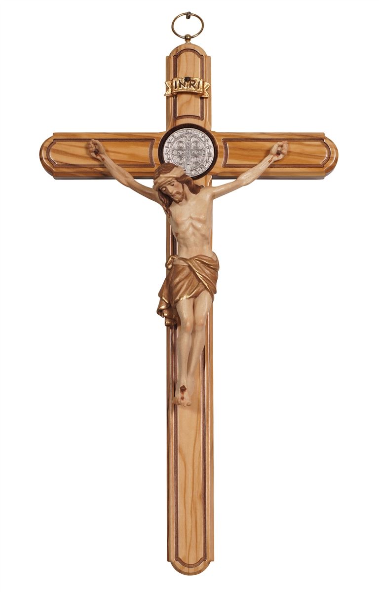 Siena Olive Wood Saint Benedict Crucifix | Multiple Finishes