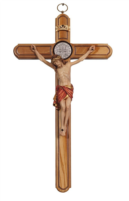 Siena Olive Wood Saint Benedict Crucifix | Multiple Finishes