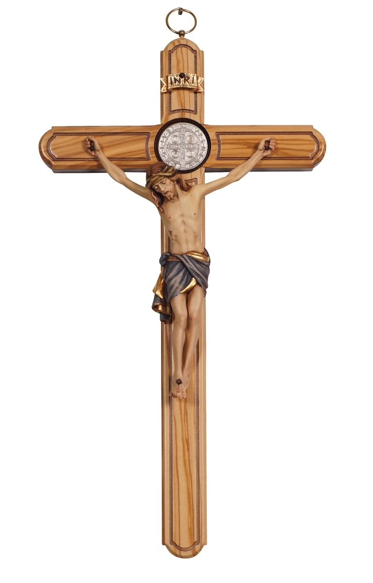 Siena Olive Wood Saint Benedict Crucifix | Multiple Finishes
