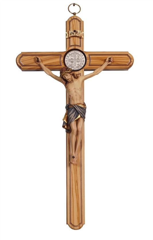 Siena Olive Wood Saint Benedict Crucifix | Multiple Finishes